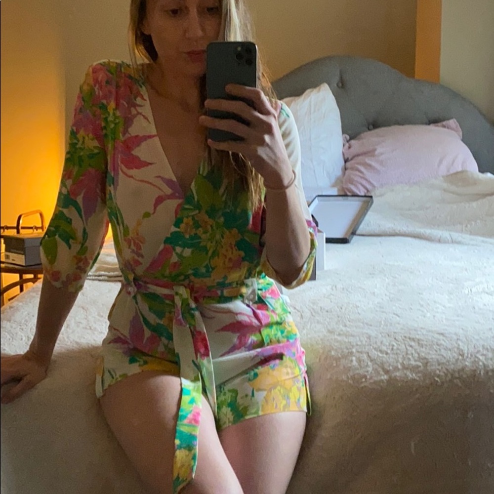 Yumi Kim 100% silk floral romper